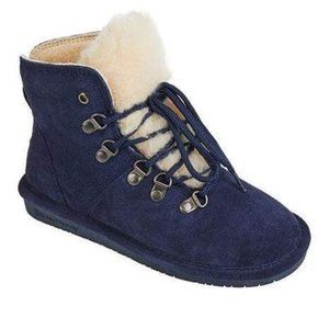 BOOTS Ladies 8M or 10M New Bearpaw Shearling Suede Boot Cadet Blue